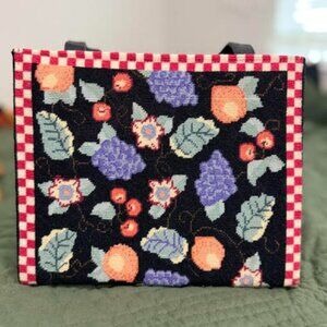 Elizabeth Turner Collection | Vintage| Needlepoint and Leather Fruit Purse